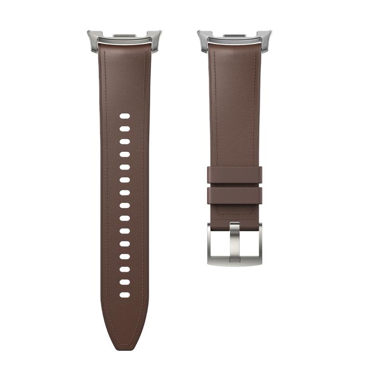 For Samsung Galaxy Watch8 Classic 46mm Silicone Leather Skin Watch Band with 3D Curved Film