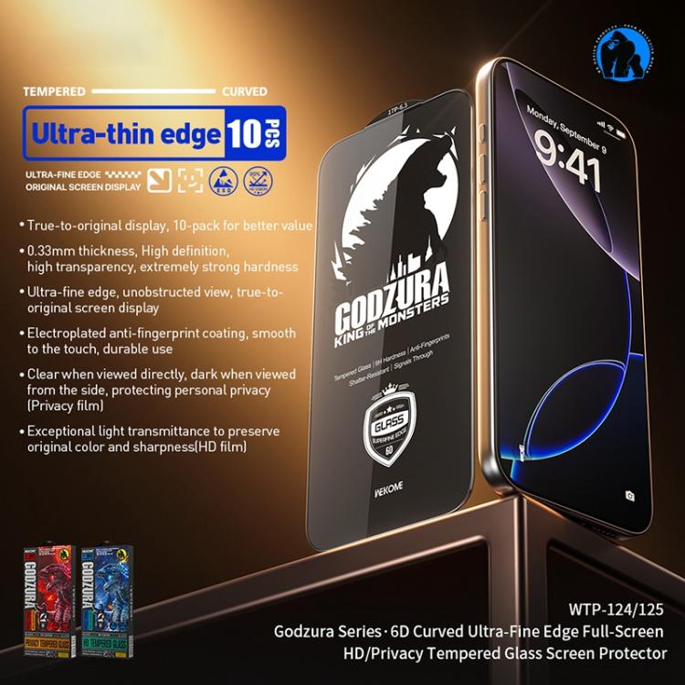 For iPhone 12 Pro Max WK WTP-124 10pcs 6D Curved Ultra-Fine Edge HD Full-Screen Tempered Glass Film - Transparent