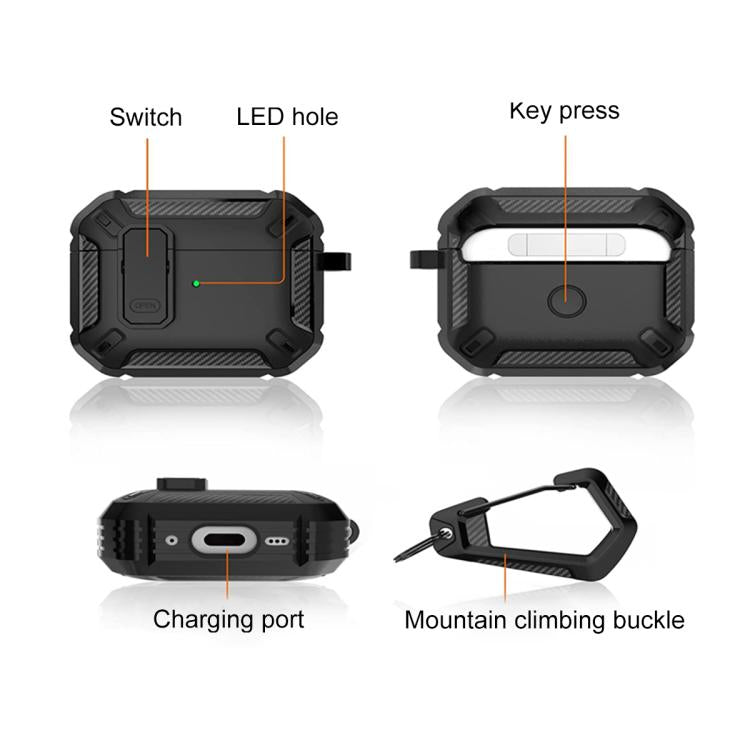 For AirPods Pro 3 Shield Shockproof Earphone Protective Case with Hook