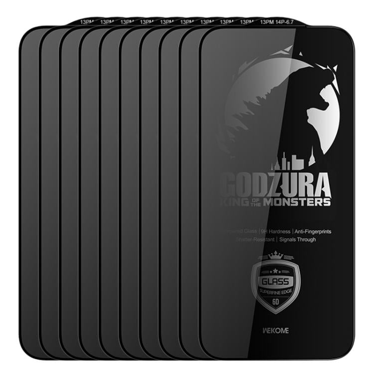 For iPhone 13 Pro Max / 14 Plus WK WTP-125 10pcs 6D Curved Ultra-Fine Edge Privacy Full-Screen Tempered Glass Film - Transparent