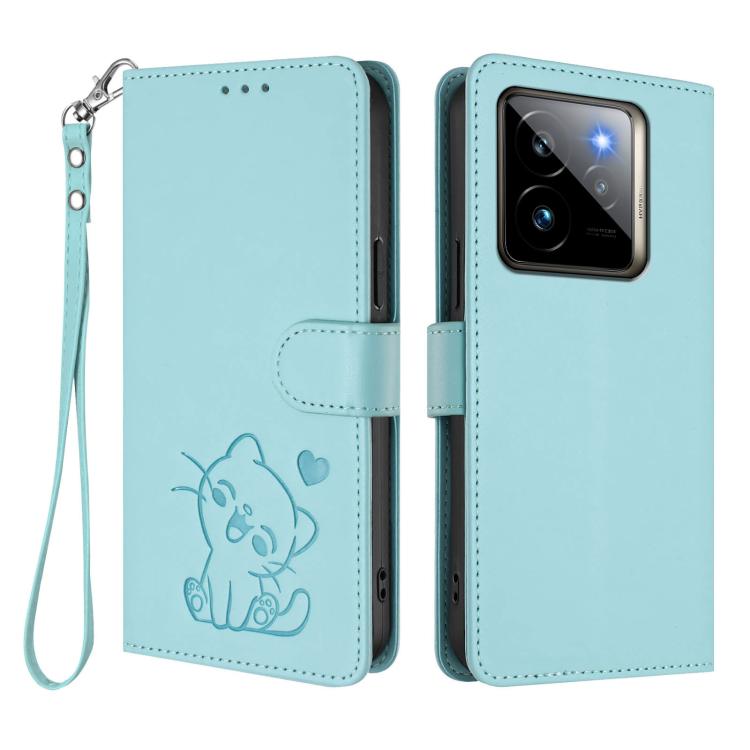 For Realme GT 7 Pro 5G / GT7 Pro Racing Embossed Heart Cat Leather Phone Case with Hand Strap