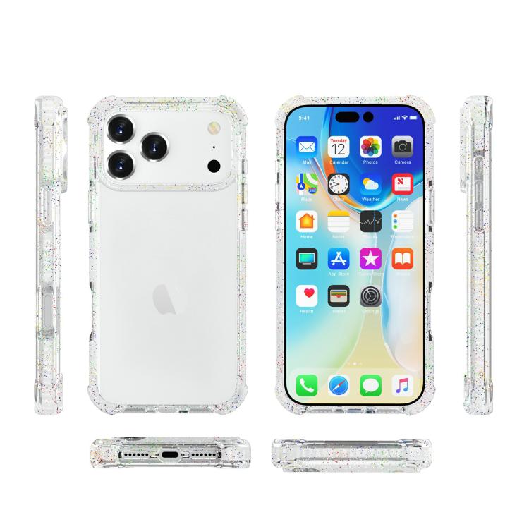 For iPhone 17 Pro Acrylic Color Point Transparent Phone Case - White