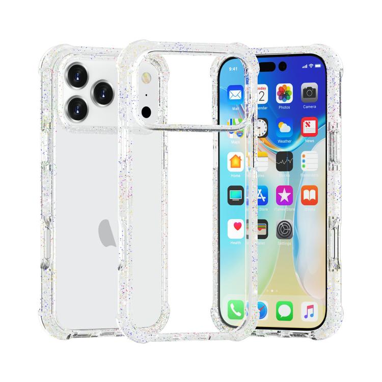 For iPhone 17 Pro Acrylic Color Point Transparent Phone Case - White