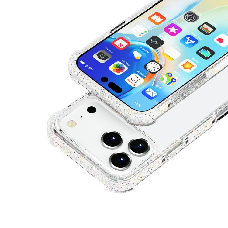 For iPhone 17 Pro Acrylic Color Point Transparent Phone Case - White
