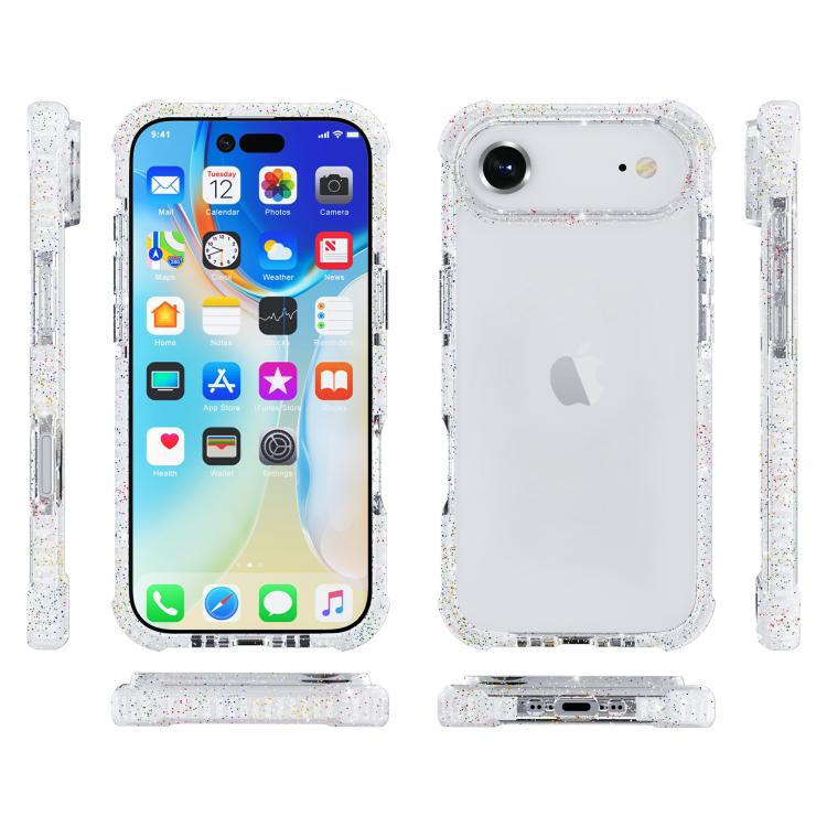 For iPhone Air Acrylic Color Point Transparent Phone Case - White