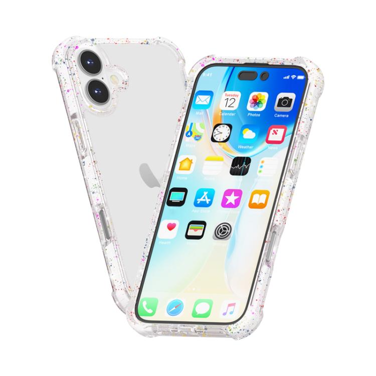 For iPhone 17 Acrylic Color Point Transparent Phone Case - White