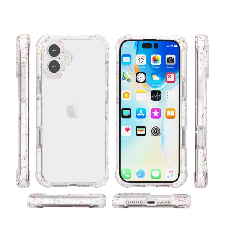 For iPhone 17 Acrylic Color Point Transparent Phone Case - White