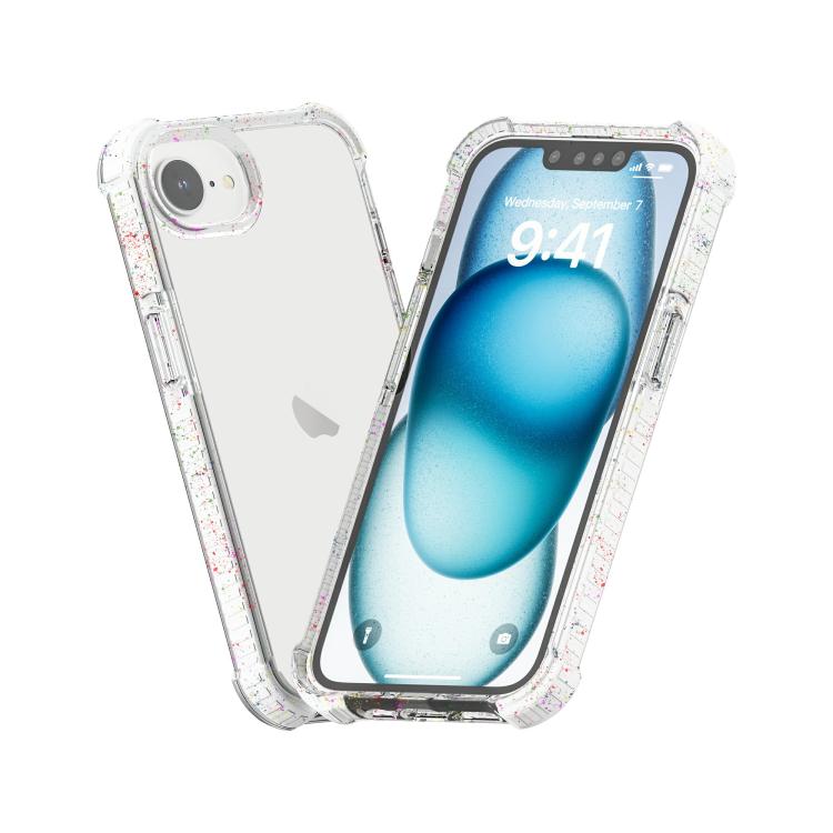 For iPhone 17e / 16e Acrylic Color Point Transparent Phone Case - White