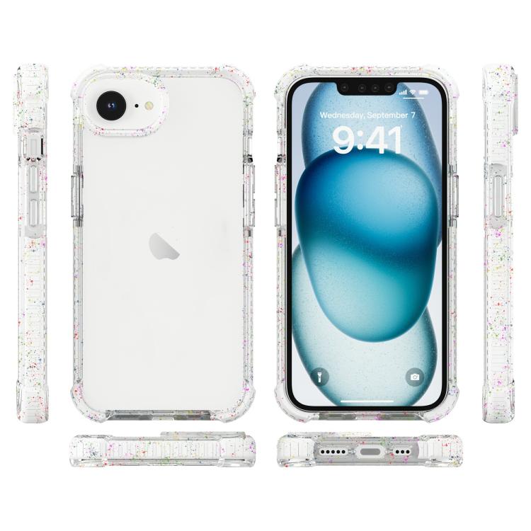 For iPhone 17e / 16e Acrylic Color Point Transparent Phone Case - White