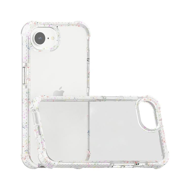 For iPhone 17e / 16e Acrylic Color Point Transparent Phone Case - White