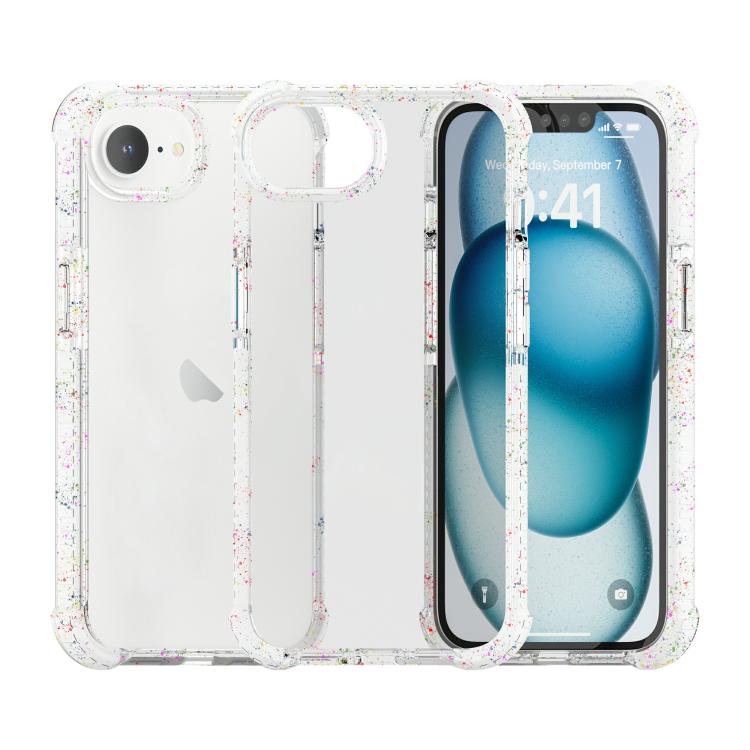 For iPhone 17e / 16e Acrylic Color Point Transparent Phone Case - White