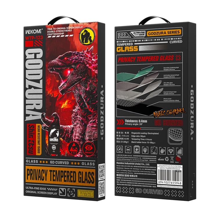 For iPhone 12 Pro Max WK WTP-123 6D Curved Ultra-Fine Edge Privacy Full-Screen Tempered Glass Film - Transparent