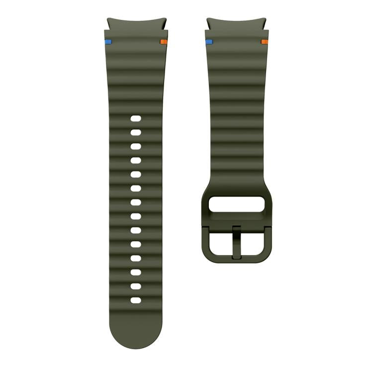For Samsung Galaxy Watch6 Classic 43mm Wave Stitching Silicone Watch Band with 3D Curved Film