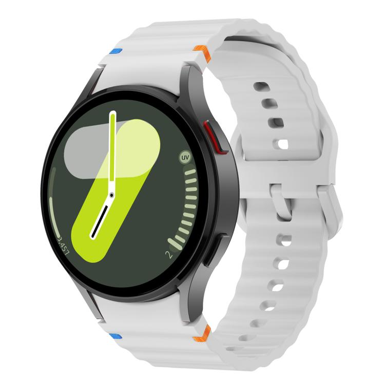 For Samsung Galaxy Watch5 40mm Wave Stitching Silicone Watch Band with 3D Curved Film