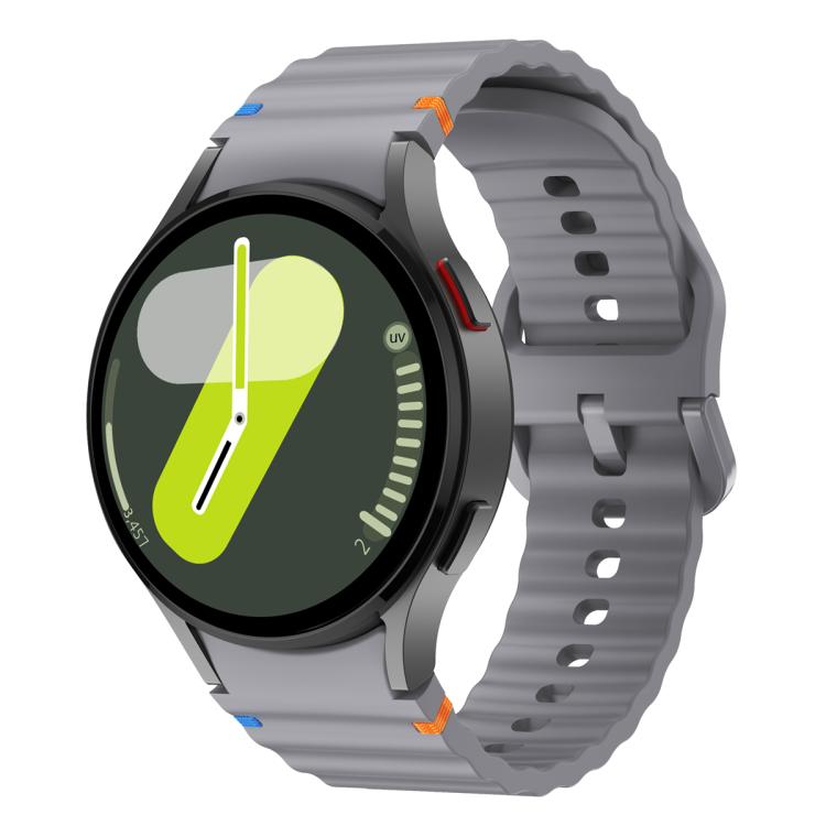 For Samsung Galaxy Watch5 40mm Wave Stitching Silicone Watch Band with 3D Curved Film