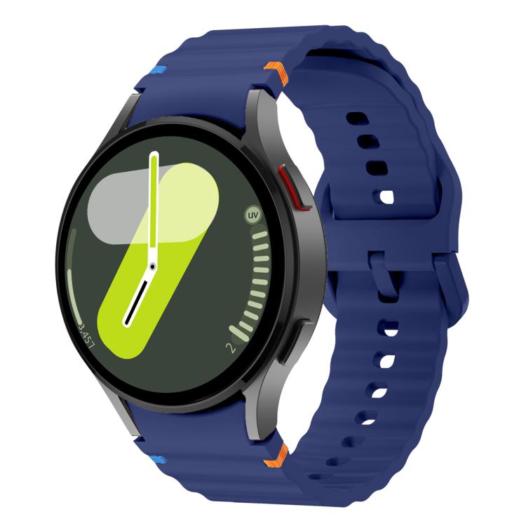 For Samsung Galaxy Watch5 Pro 45mm Wave Stitching Silicone Watch Band with 3D Curved Film