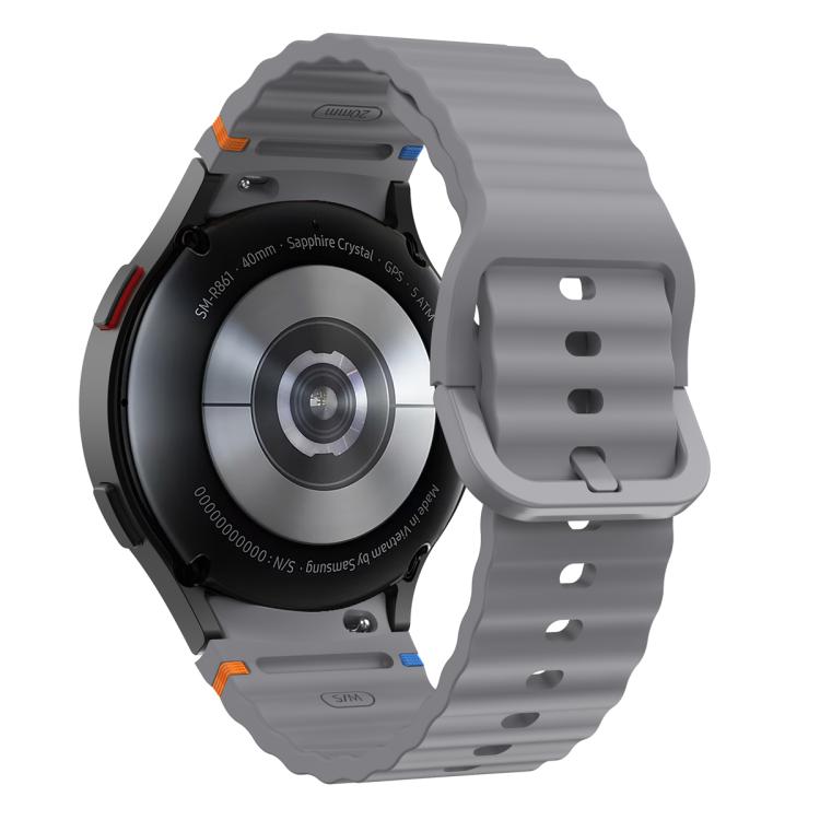 For Samsung Galaxy Watch5 Active 40mm Wave Stitching Silicone Watch Band with 3D Curved Film