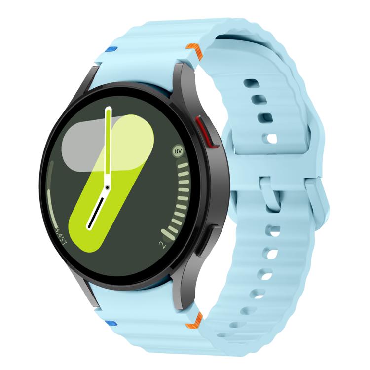 For Samsung Galaxy Watch5 Active 44mm Wave Stitching Silicone Watch Band with 3D Curved Film