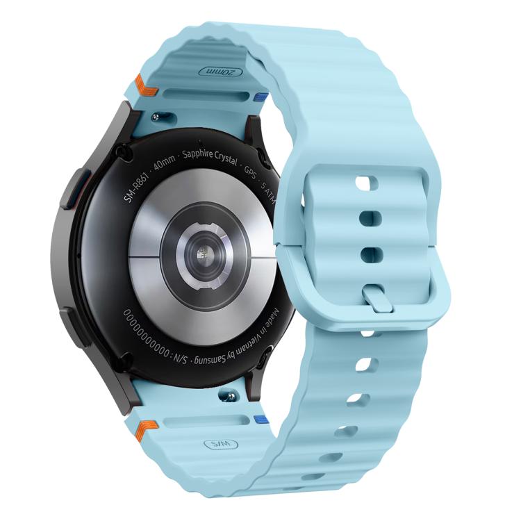 For Samsung Galaxy Watch5 Active 44mm Wave Stitching Silicone Watch Band with 3D Curved Film