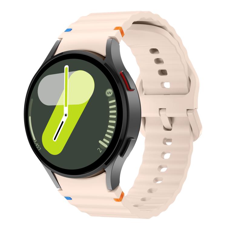 For Samsung Galaxy Watch4 Active 40mm Wave Stitching Silicone Watch Band with 3D Curved Film