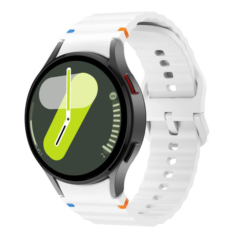 For Samsung Galaxy Watch4 Active 40mm Wave Stitching Silicone Watch Band with 3D Curved Film