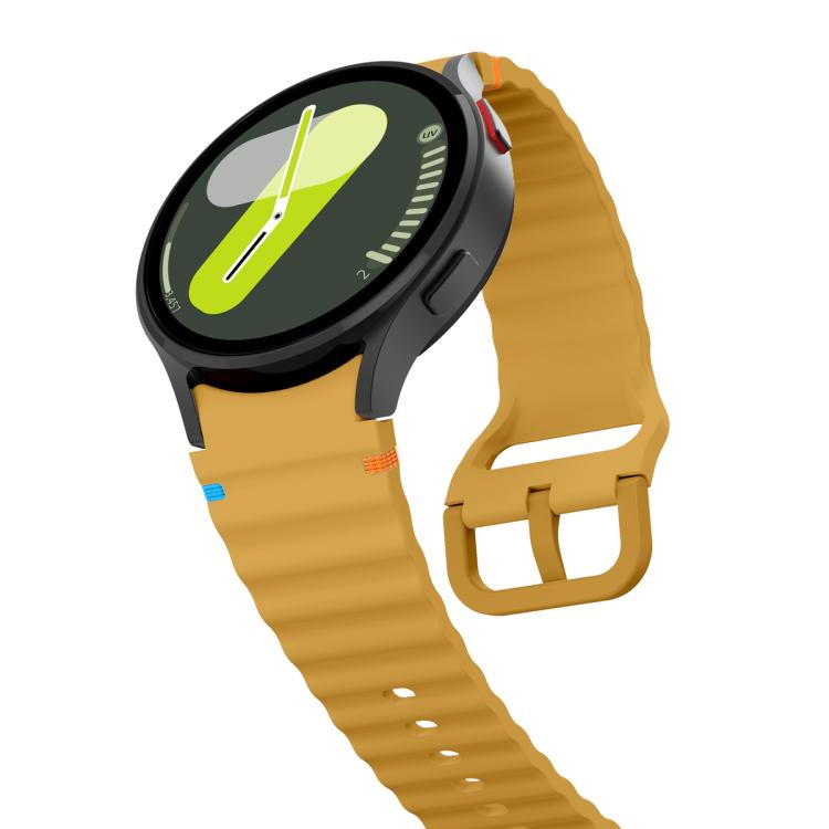 For Samsung Galaxy Watch4 Active 40mm Wave Stitching Silicone Watch Band with 3D Curved Film