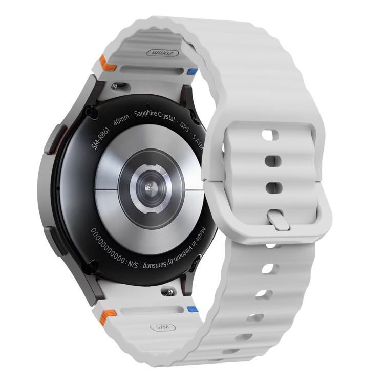 For Samsung Galaxy Watch4 Active 40mm Wave Stitching Silicone Watch Band with 3D Curved Film