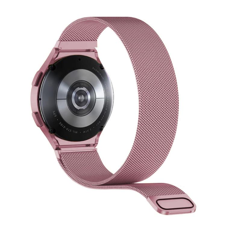 For Samsung Galaxy Watch4 44mm Milanese Magnetic Stainless Steel Watch Band with 3D Curved Film