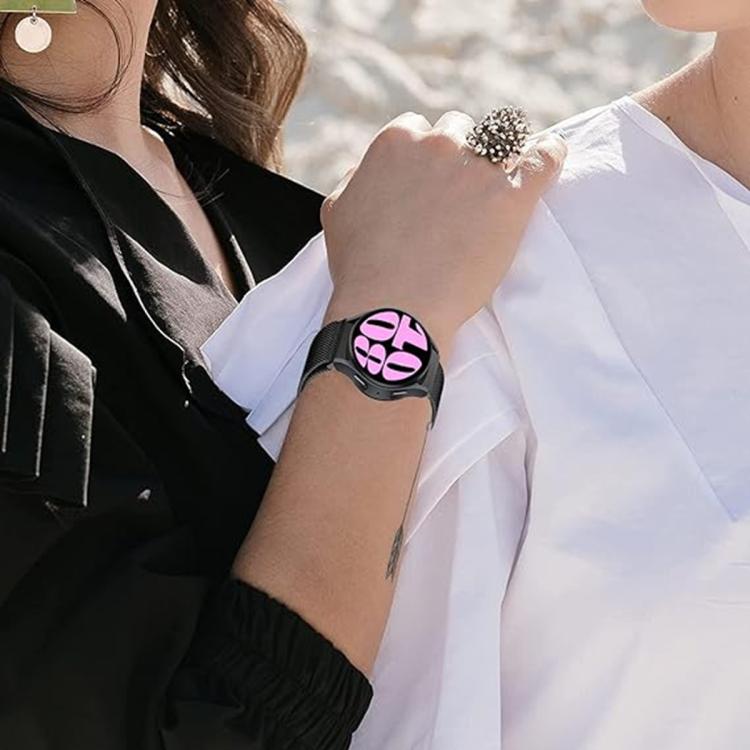 For Samsung Galaxy Watch5 44mm Milanese Magnetic Stainless Steel Watch Band with 3D Curved Film
