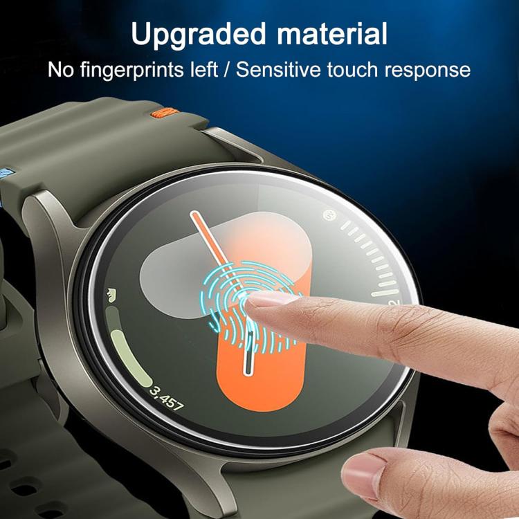 For Samsung Galaxy Watch5 44mm Milanese Magnetic Stainless Steel Watch Band with 3D Curved Film