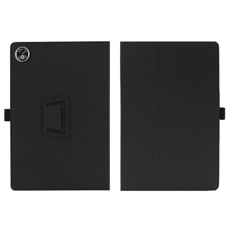 For DOOGEE T40 Pro 2-Folding Leather Tablet Case with Handrest & Pen Slot - Black