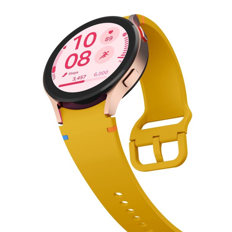For Samsung Galaxy Watch7 44mm Plain Stitching Silicone Watch Band with 3D Curved Film