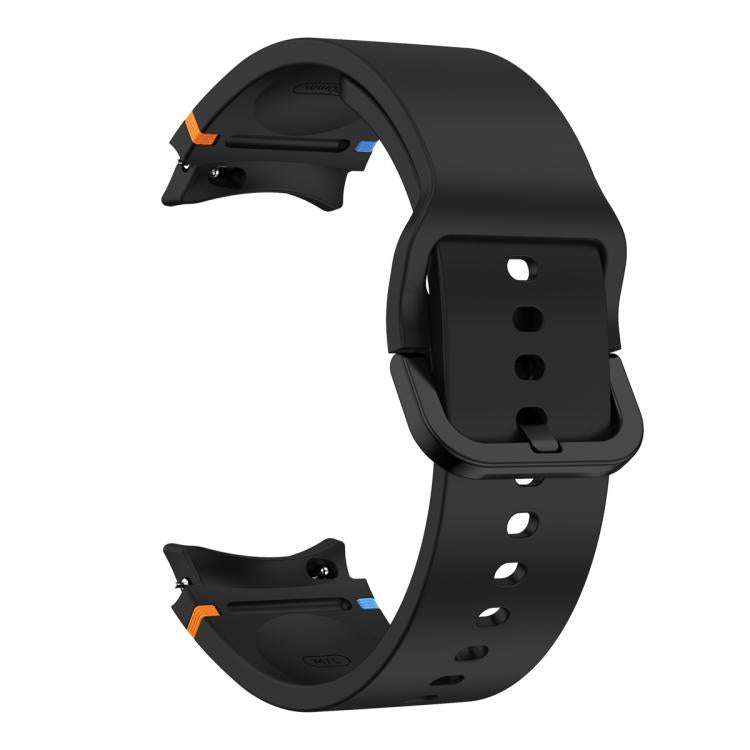 For Samsung Galaxy Watch6 Classic 43mm Plain Stitching Silicone Watch Band with 3D Curved Film