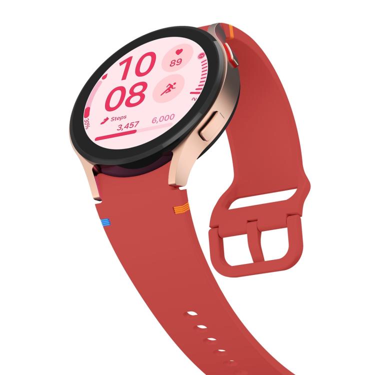 For Samsung Galaxy Watch5 40mm Plain Stitching Silicone Watch Band with 3D Curved Film
