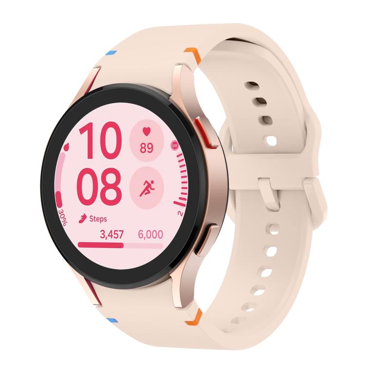 For Samsung Galaxy Watch5 44mm Plain Stitching Silicone Watch Band with 3D Curved Film