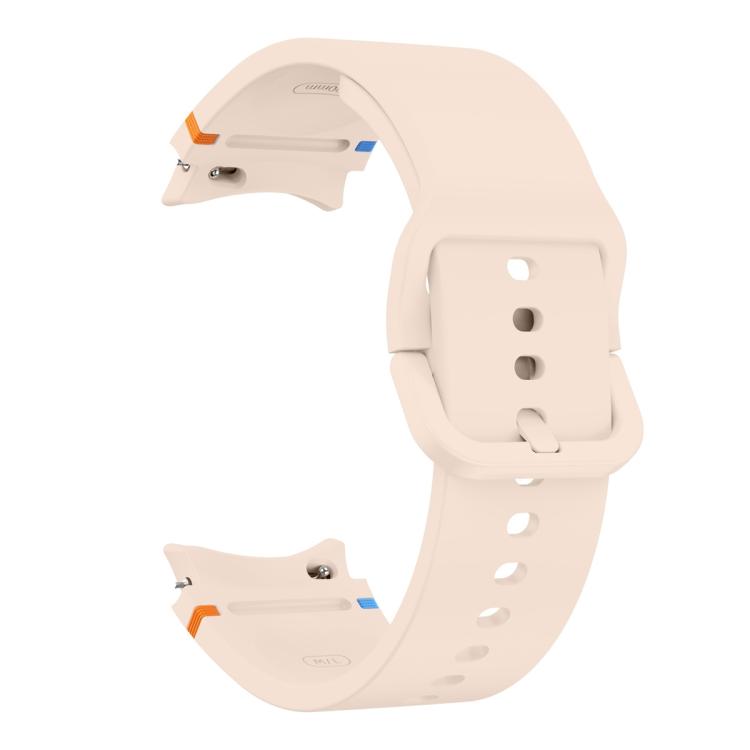 For Samsung Galaxy Watch5 44mm Plain Stitching Silicone Watch Band with 3D Curved Film