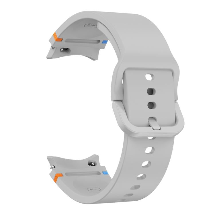 For Samsung Galaxy Watch5 Pro 45mm Plain Stitching Silicone Watch Band with 3D Curved Film