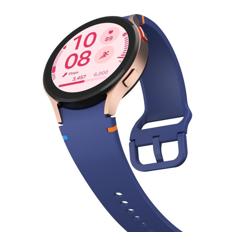 For Samsung Galaxy Watch5 Pro 45mm Plain Stitching Silicone Watch Band with 3D Curved Film
