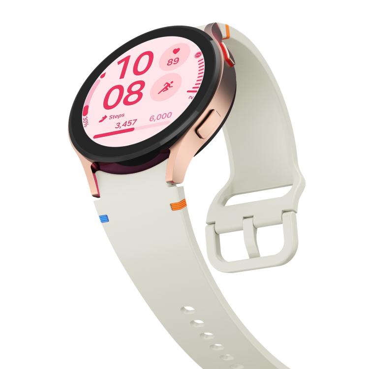 For Samsung Galaxy Watch4 40mm Plain Stitching Silicone Watch Band with 3D Curved Film