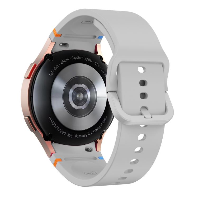 For Samsung Galaxy Watch4 40mm Plain Stitching Silicone Watch Band with 3D Curved Film