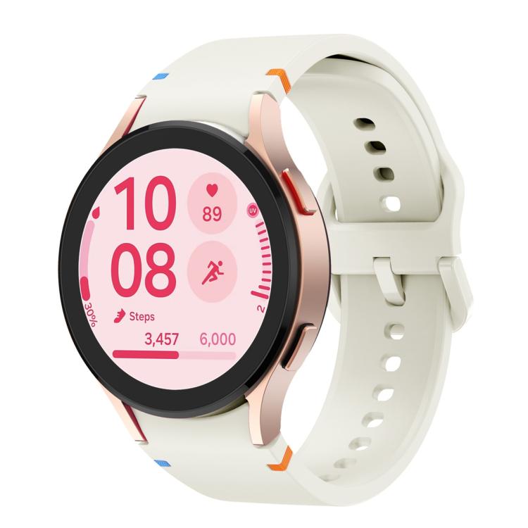 For Samsung Galaxy Watch4 Classic 46mm Plain Stitching Silicone Watch Band with 3D Curved Film