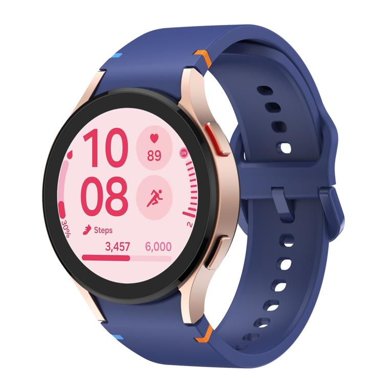 For Samsung Galaxy Watch5 Active 40mm Plain Stitching Silicone Watch Band with 3D Curved Film