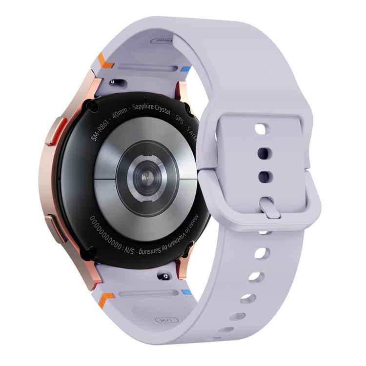 For Samsung Galaxy Watch5 Active 44mm Plain Stitching Silicone Watch Band with 3D Curved Film
