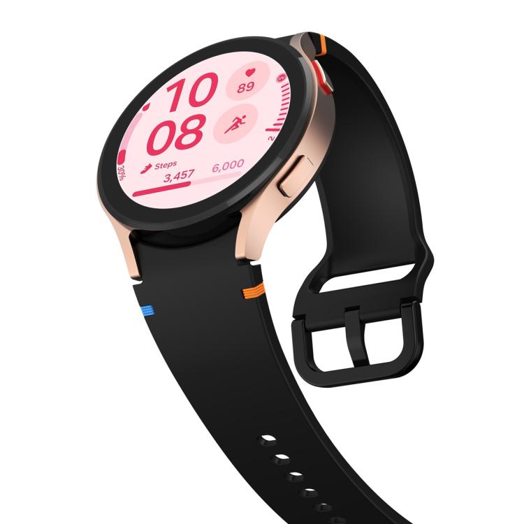 For Samsung Galaxy Watch5 Active 44mm Plain Stitching Silicone Watch Band with 3D Curved Film