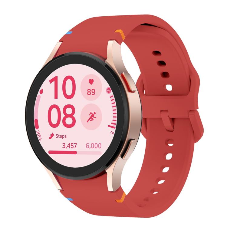 For Samsung Galaxy Watch5 Active 44mm Plain Stitching Silicone Watch Band with 3D Curved Film