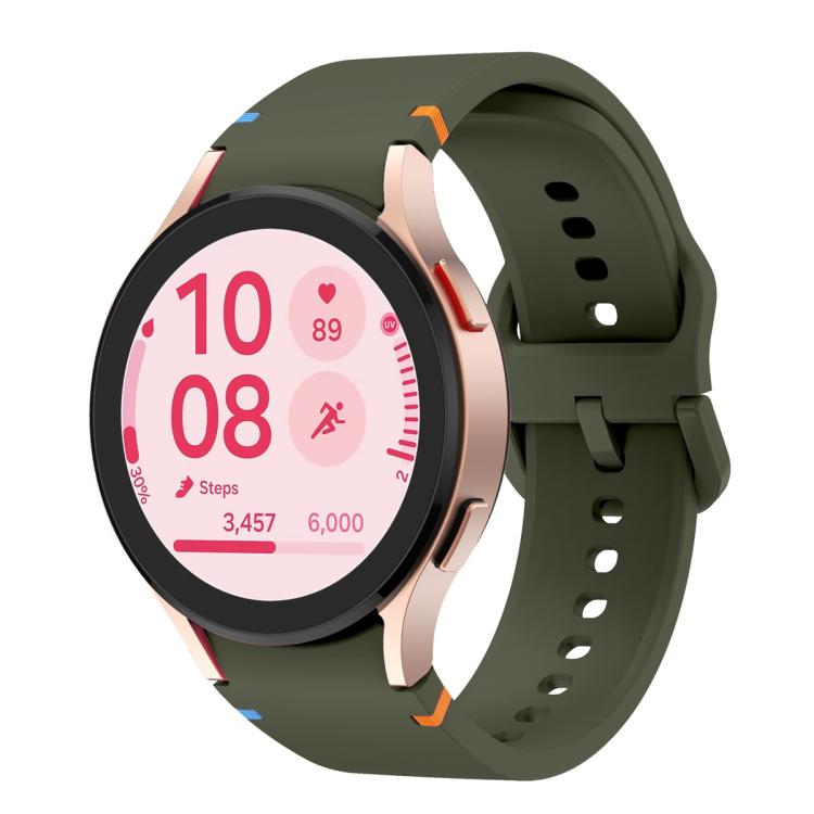 For Samsung Galaxy Watch5 Active 44mm Plain Stitching Silicone Watch Band with 3D Curved Film