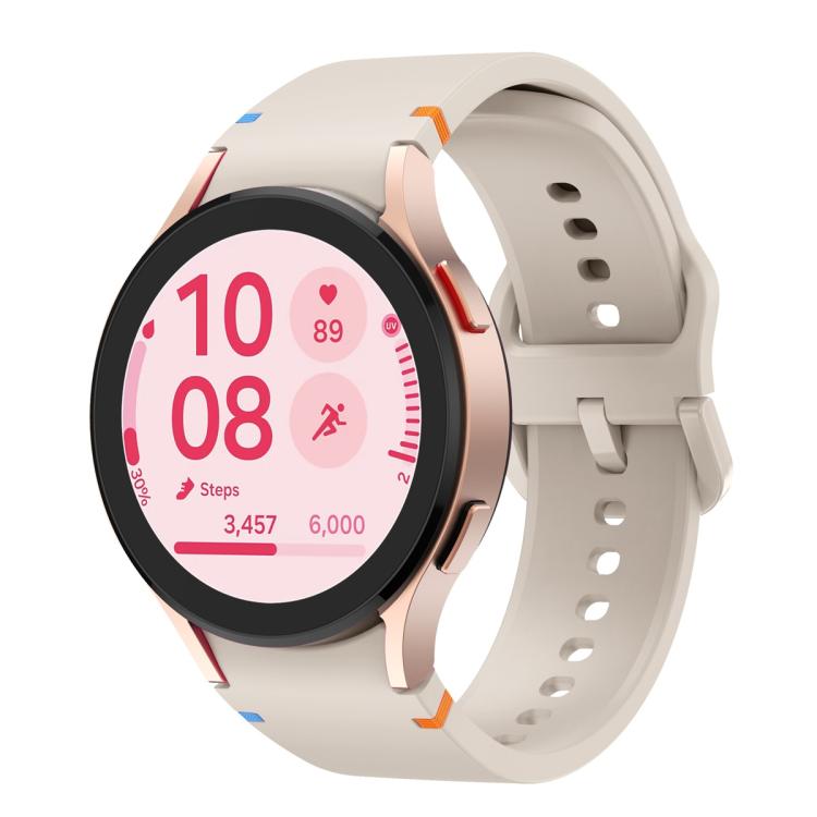 For Samsung Galaxy Watch5 Active 44mm Plain Stitching Silicone Watch Band with 3D Curved Film