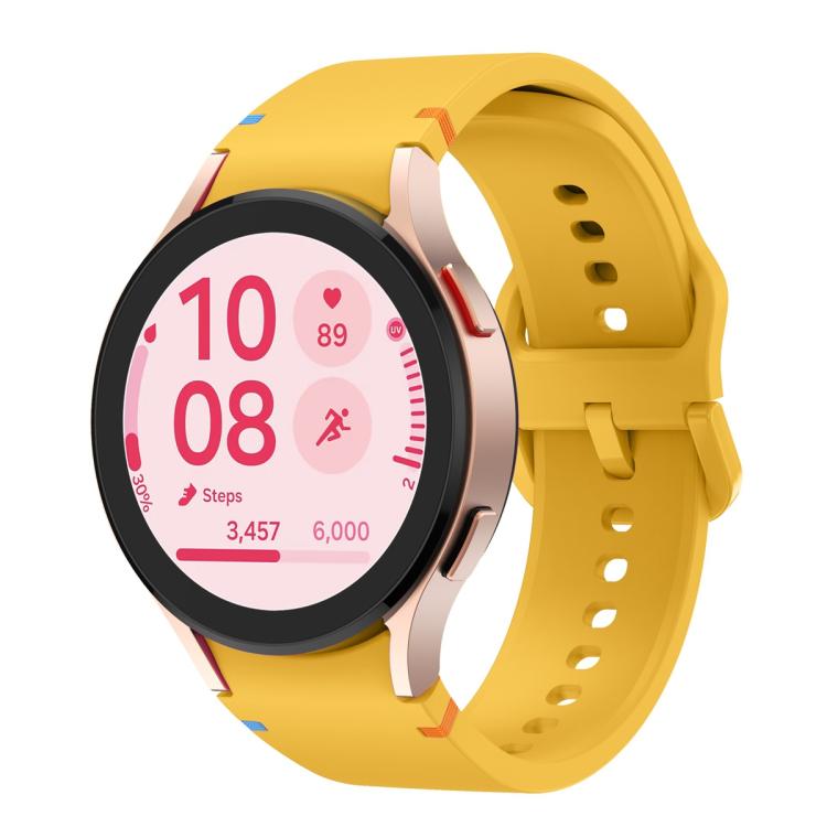 For Samsung Galaxy Watch4 Active 40mm Plain Stitching Silicone Watch Band with 3D Curved Film