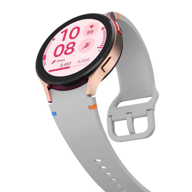 For Samsung Galaxy Watch4 Active 40mm Plain Stitching Silicone Watch Band with 3D Curved Film