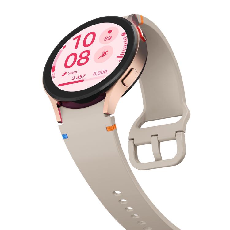 For Samsung Galaxy Watch4 Active 40mm Plain Stitching Silicone Watch Band with 3D Curved Film
